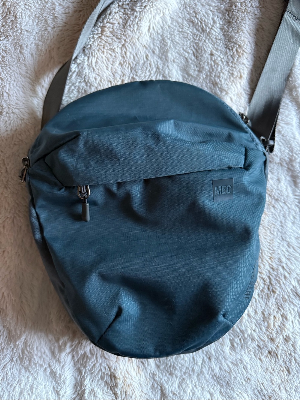 MEC Teal Shoulder Sling Bag with Gray Strap